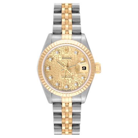 rolex datejust steel yellow gold diamond dial ladies watch 69173|rolex 69173 diamond bezel.